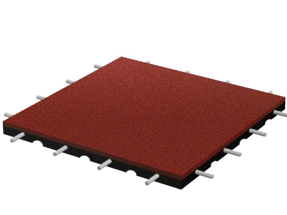 Rubber tile red