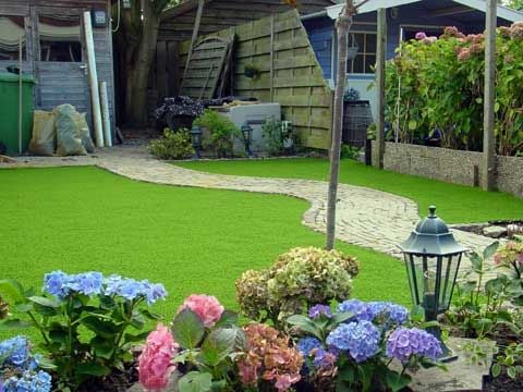 Artificial grass with pathway