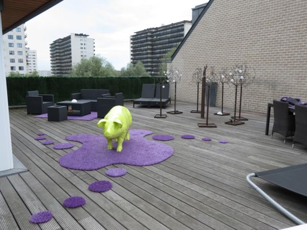 lilac green artificial grass